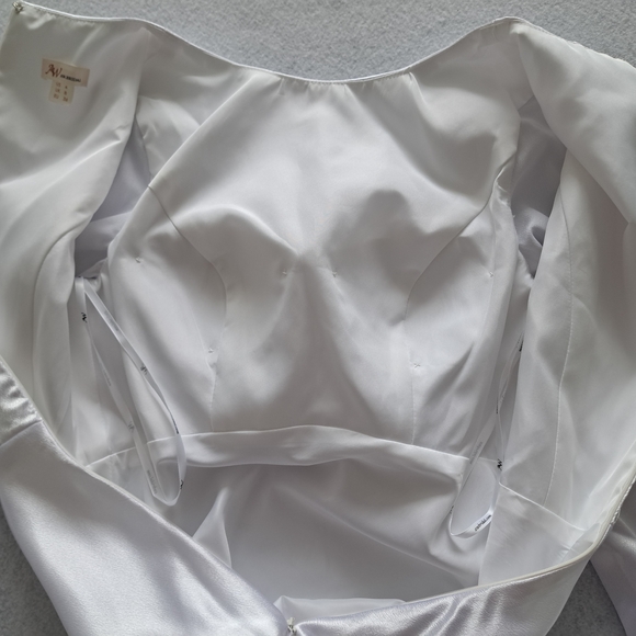 Aw Bridal Genevra Dress in White Crystal Satin - Picture 8 of 16